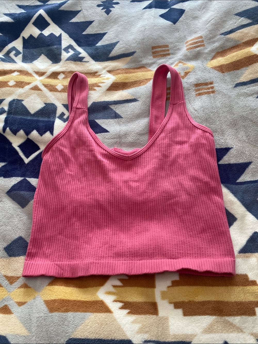 Ribbed Pink Crop Bandeau Tank — Women's Intimates